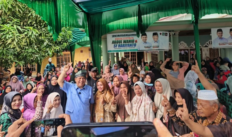 Cawagub Riau, SF Hariyanto melakukan kampanye dialogis di Desa Pulau Rambai, Kecamatan Kampa (foto/ist)